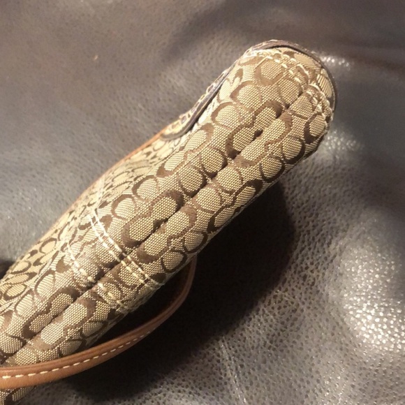 COACH Signature C Jacquard Embroidered Studded Wristlet Hobo Shoulder Bag SET - Picture 13 of 17